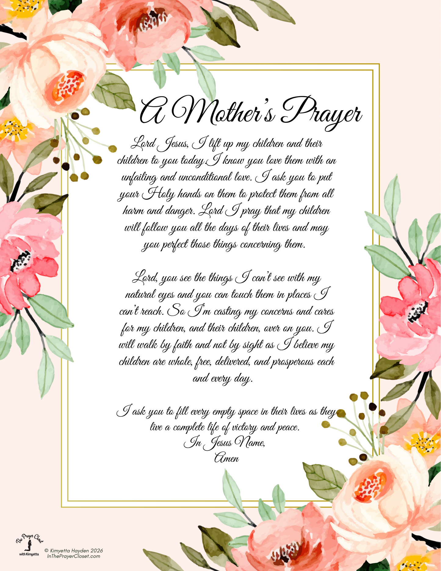 Mother’s Day Prayer🌸 (FREE DOWNLOAD)